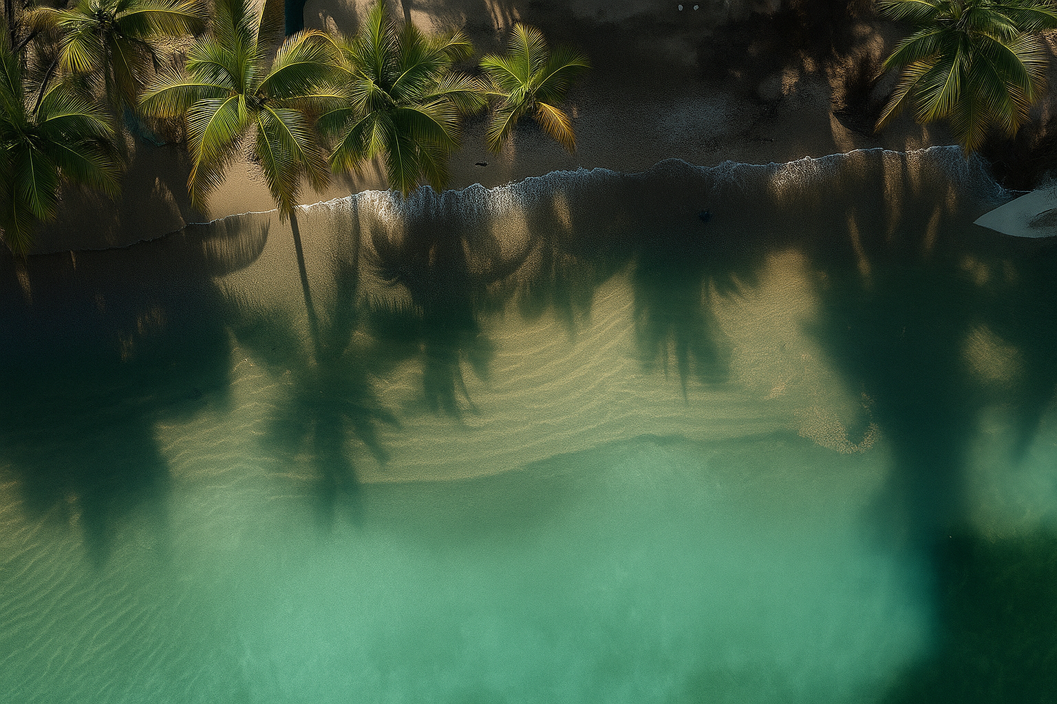 Hawaii ocean and palm trees
